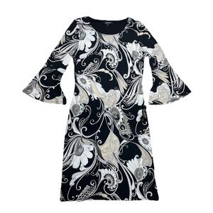 NWT Glamour Women's Dress Size 10, Black & White Paisley Floral, Cocktail Party